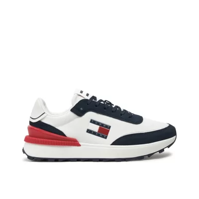 BASKETS TOMMY JEANS TJW TECH RUNNER ESS HOMME BLEU